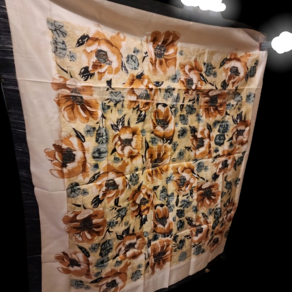 Vintage Shatung Thai silk rose scarf‎ NEW - Picture 3 of 11